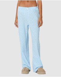 EDIKTED - Petal Printed Waffle Pants