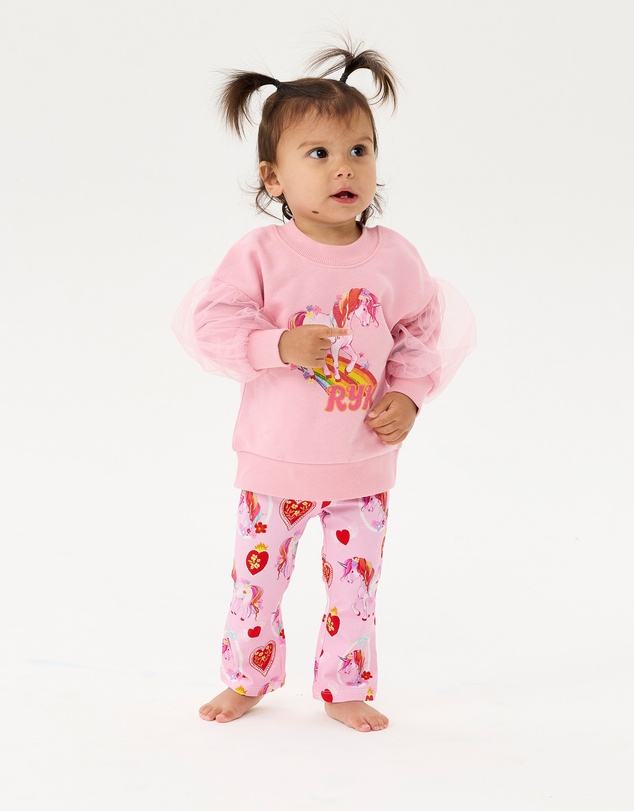 Rock Your Baby - Unicorn Hearts Baby Flare Legging