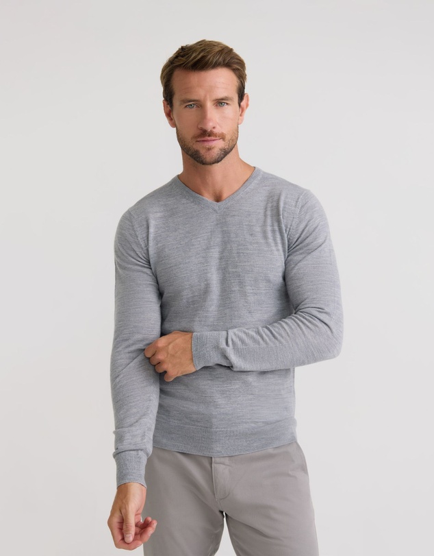 Oxford - Basic V-Neck Pure Wool Pullover