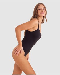 Bras N Things - Maidenform Seamless Thong Bodysuit - Black