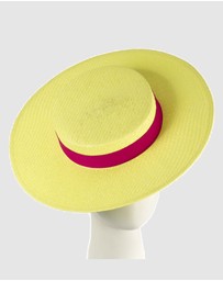 Max Alexander - Yellow and Fuchsia Boater Hat