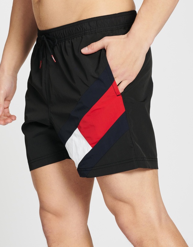 Tommy Hilfiger - Colour Blocked Slim Fit Mid Length Drawstring Swim Shorts