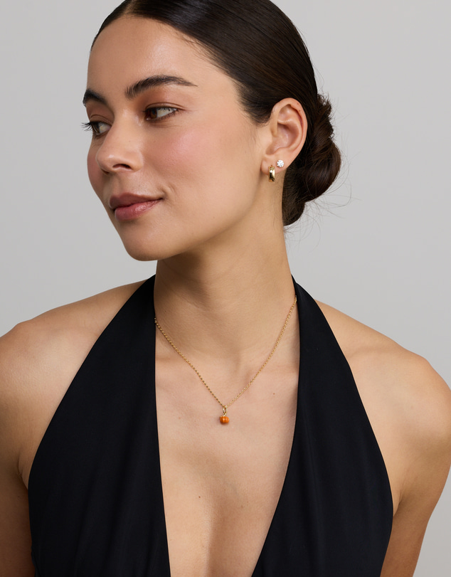 Michael Hill - Thanksgiving Pumpkin Pendant with Orange Enamel in 18kt Yellow Gold Vermeil