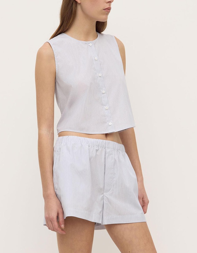 Assembly Label - Cora Stripe Button Front Top