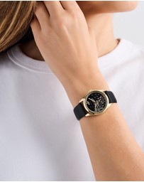 Ted Baker - Coolly Gold-Tone Black Leather Watch