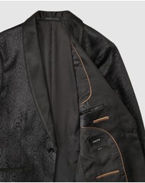 Politix - Embossed Paisley Black Tie Tuxedo