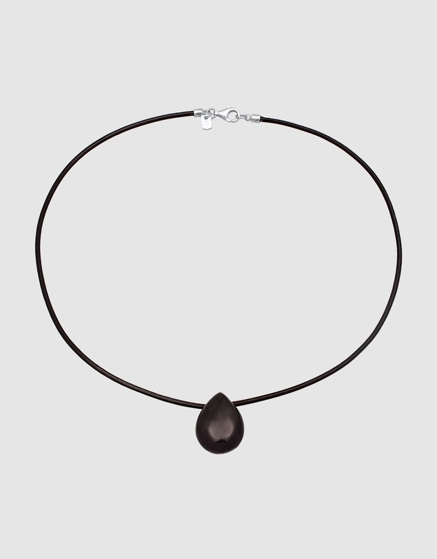 Kuzzoi - ICONIC EXCLUSIVE - Leather Cord Necklace with Onyx Teardrop