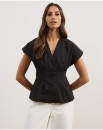 Atmos&Here - Marcy Pin Tuck Short Sleeve Shirt