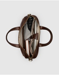 Republic of Florence - Pretoria Matt Choc Leather Laptop Briefcase