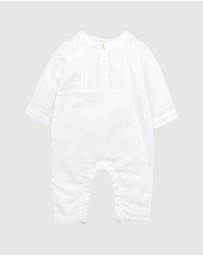 Bebe by Minihaha - Dressy LS Linen Blend Romper - Babies