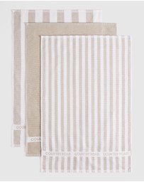 Country Road - Cr Stripe Australian Cotton Tea Towel Pack Of 3