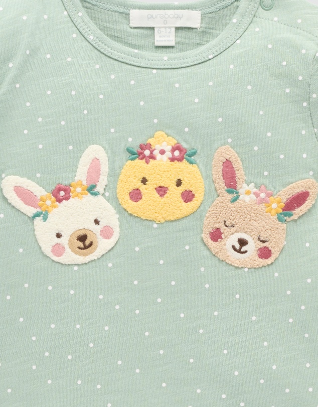 Purebaby - Bunny Friends Long Sleeve Tee -Kids-Babies