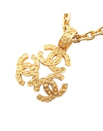 Pre-Loved by Azura Reborn - Pre-Loved Gold Plated Triple CC Pendant Necklace