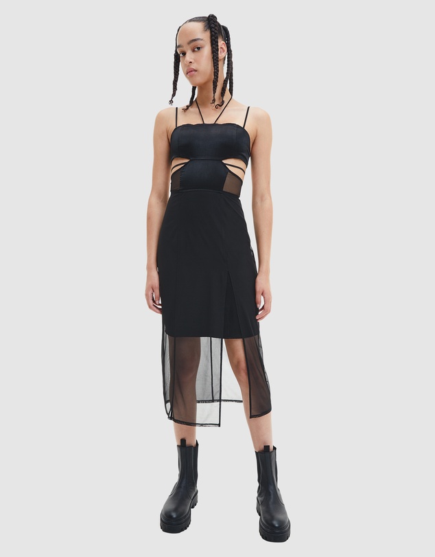 Calvin Klein Jeans - Sheer Panel Bodycon Midi Dress
