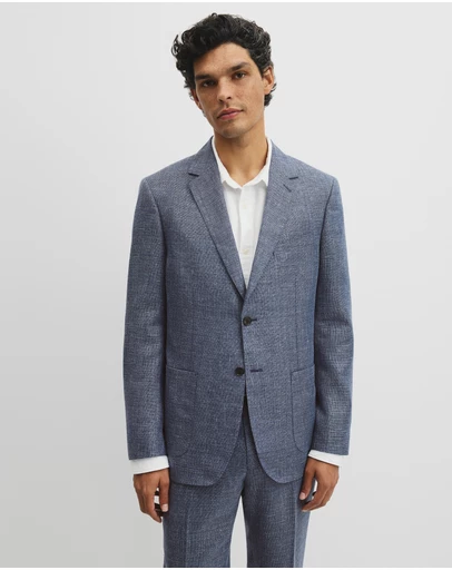 Country Road - Regular Fit Wool Blend Houndstooth Jacket