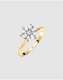 Elli Jewelry - Ring 925 Sterling Silver Gold Plated Crystal