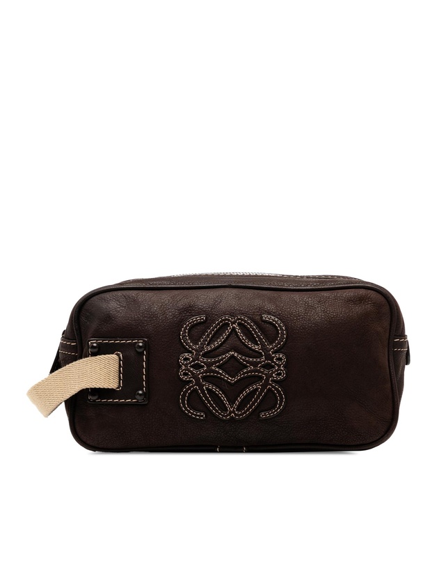 Loewe - Pre-Loved Nubuck Anagram Clutch
