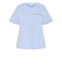 City Chic - Plus size Sammy Cin Cin Tee - baby blue