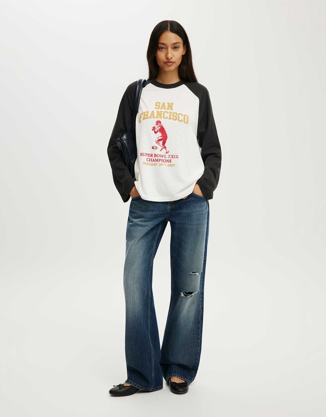 Cotton On - The Lcn Raglan Ls Graphic Tee