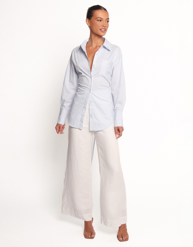 Petal & Pup - Yacra Tie Shirt - Pale Blue