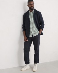 Seasalt - Seasalt Cornwall Green Blue Heron Short Sleeve Shirt