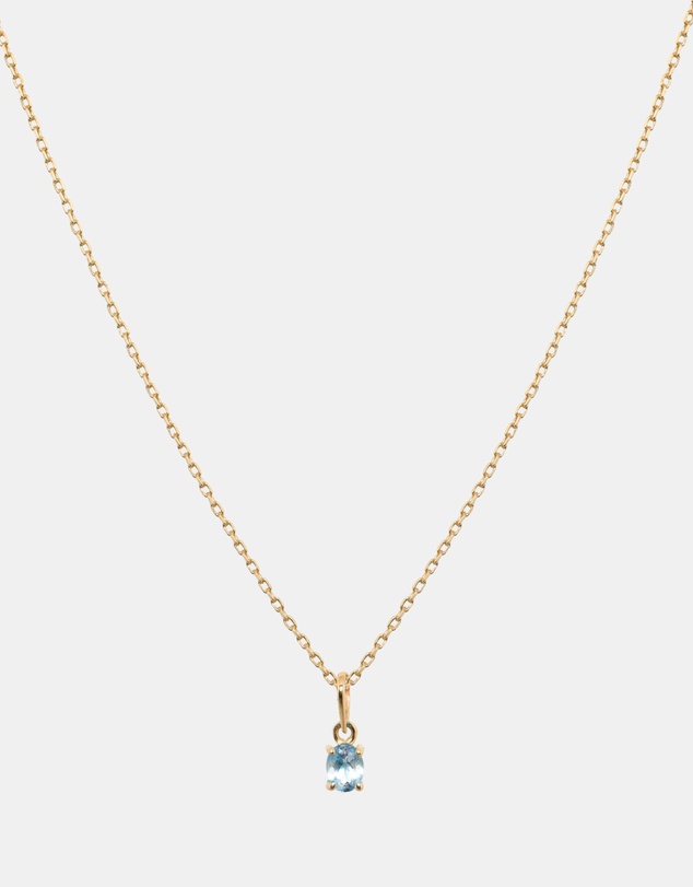 Luna Rae - Solid Gold - Aquamarine Necklace