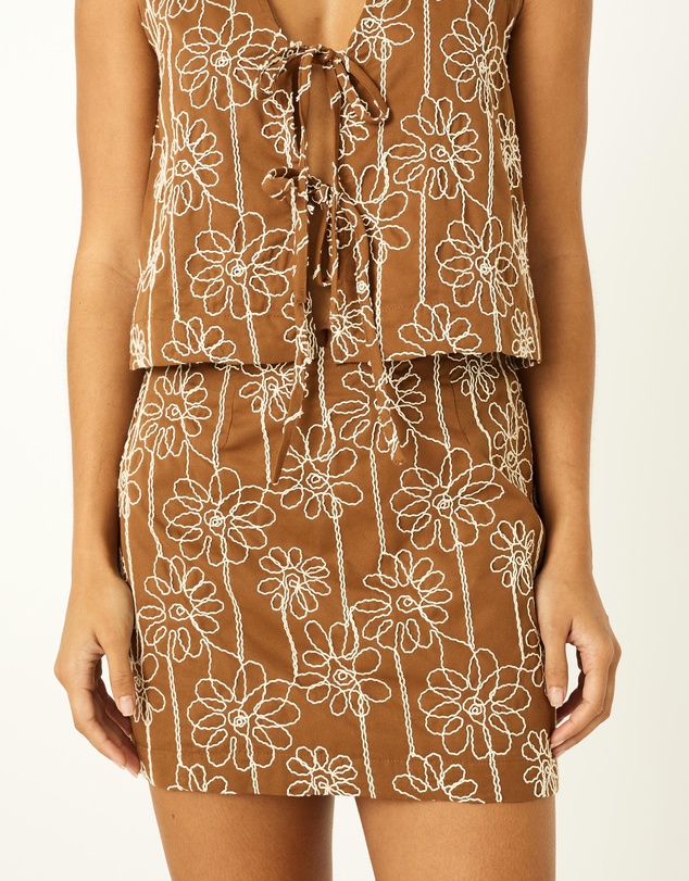 Dazie - Primrose Embroidery Mini Skirt