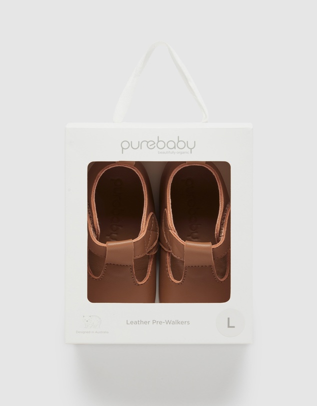 Purebaby - Leather T-Bar Prewalker Shoes - Babies