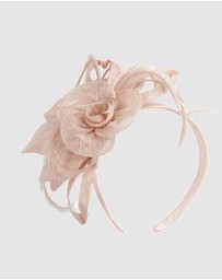 Max Alexander - Sinamay Black Flower Racing Fascinator