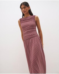 MON RENN - Sonata Spot Gathered Dress
