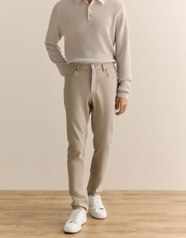 Trenery - Garment Dyed Cotton Five Pocket Pant in Pale Grey