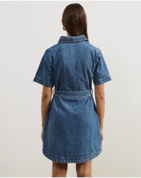 Atmos&Here - Nina Short Sleeve Denim Shirt Dress
