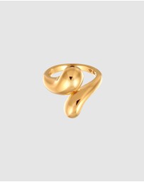 Elli Jewelry - Ring Gold-plated 925 Sterling Silver Ring - Resizable, Perfect for Party & New Year's Eve