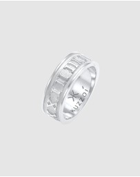 Kuzzoi - ICONIC EXCLUSIVE - Ring Band Roman Numbers in 925 Sterling Silver