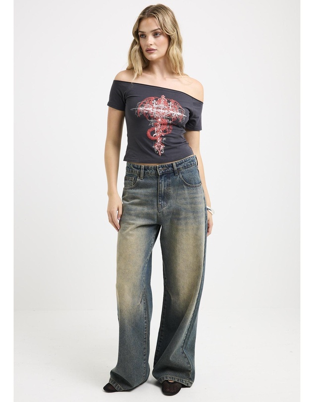 Neon Hart - Twighlight Slash Neck Top