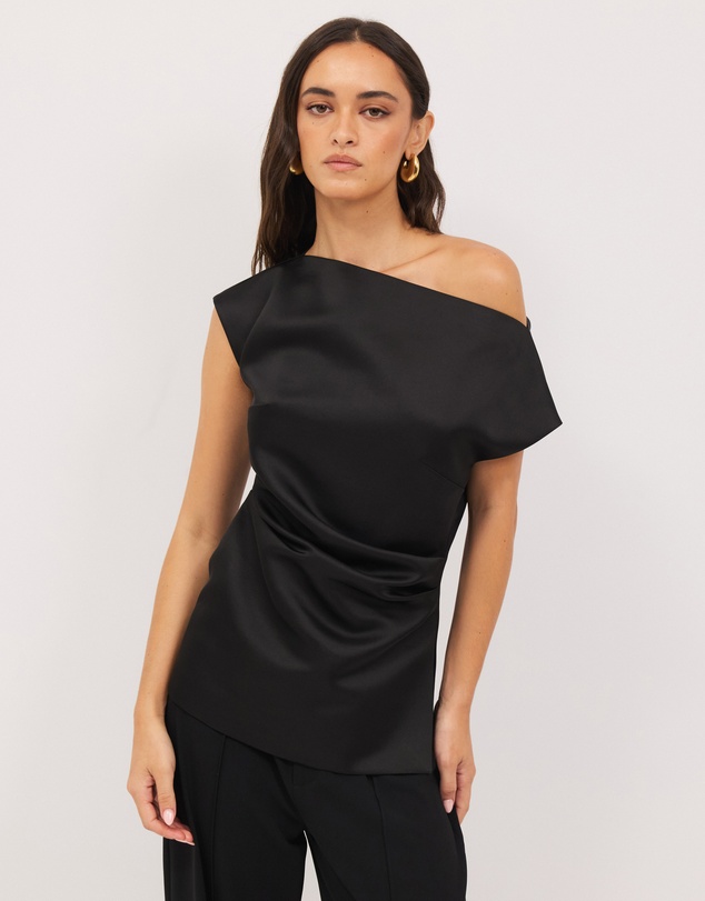 Calli - Marla Off-Shoulder Satin Top
