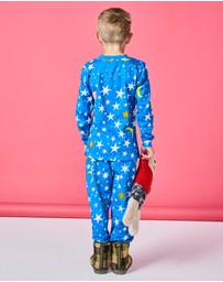 Kip&Co - Stars And Moon Organic Cotton LS Top Pants Pyjama Set - Kids-Teens