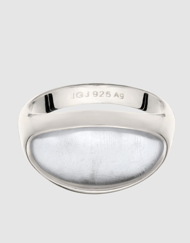 Elli Jewelry - Resin Dome Signet Ring in 925 Silver