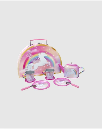 Pink Poppy - Unicorn Dreamer 9 Piece Tin Tea Set in Carry Case