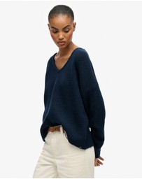Superdry - Brushed Oversized V Neck Jumper