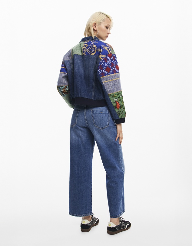 Desigual - Floral trucker denim jacket