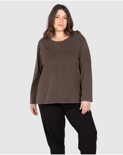 Love Your Wardrobe - Molly Acid Wash Long Sleeve Tee