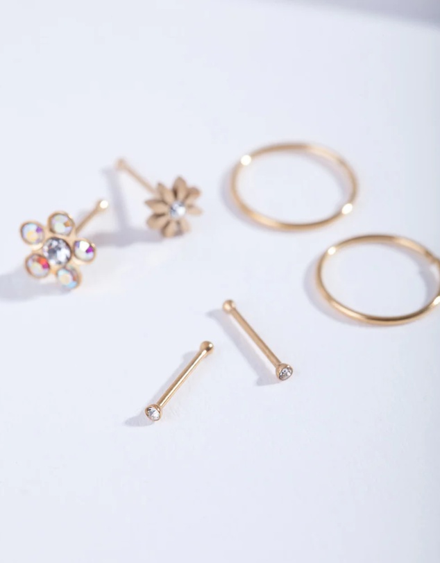 Lovisa - Gold Flower Nose Jewellery 6-Pack