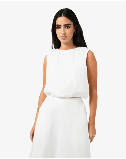 Forcast - Kenya Rouched Linen Top