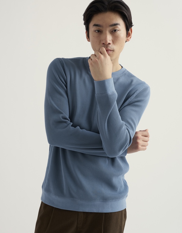 Seasalt - Seasalt Cornwall Blue Men's Jackline Waffle Jersey Top