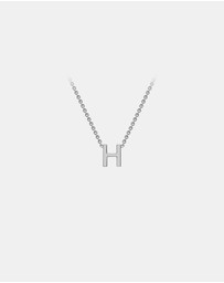 Zoe Olivia - 9K White Gold Initial H Necklace