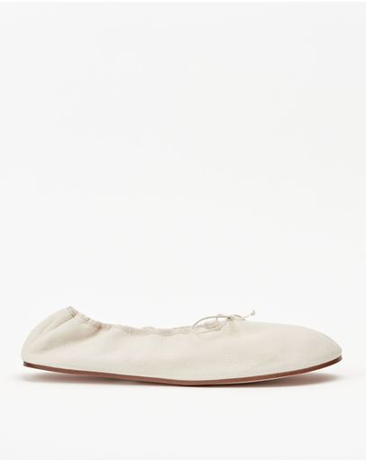 Bone Oily Crinkle Leather