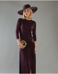 Morgan & Taylor - Aria Racewear Fedora in Burgundy Red