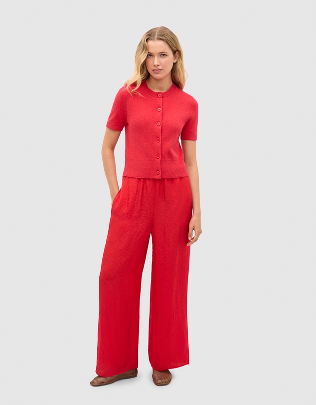 Seed Heritage - Textured Satin Easy Wide Leg Pant