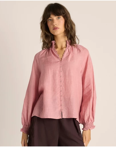 Fate + Becker - Lani Shirred Blouse